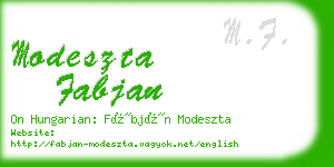 modeszta fabjan business card